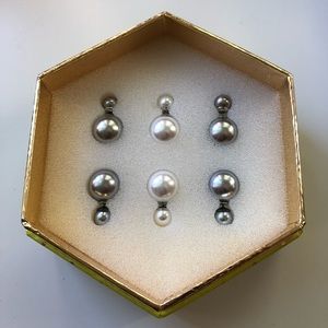 BaubleBar 360 faux pearl earring set (3 pairs)